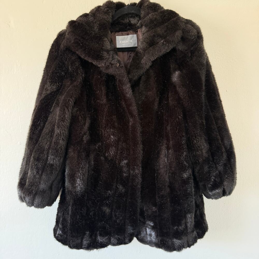 Vintage Faux Fur Black Winter Coat